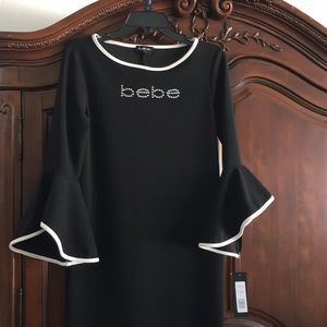 NWT Bebe BLACK / WHITE SWAROVSKI CRYSTAL …